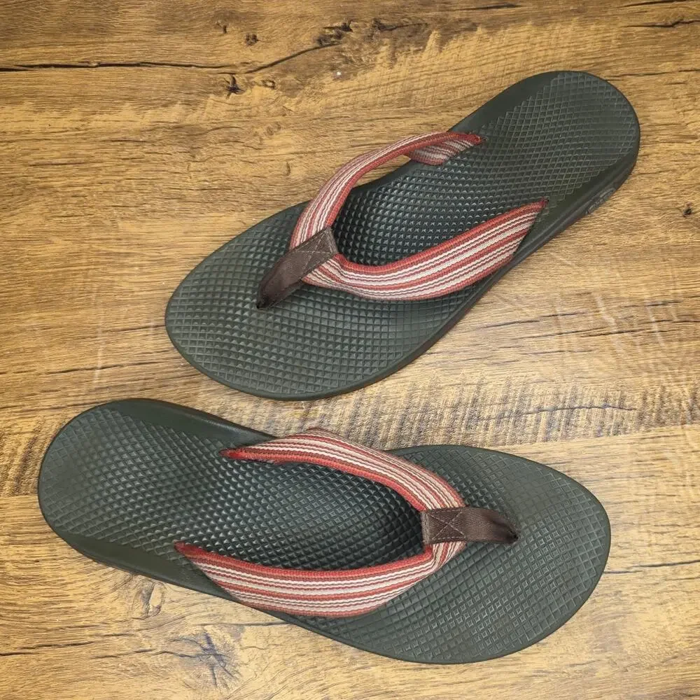 Chaco Classic Red White Woven Sandals flip flop size 10 womens